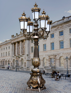 Poste <span class=keywords><strong>de</strong></span> luz <span class=keywords><strong>de</strong></span> aluminio <span class=keywords><strong>fundido</strong></span> <span class=keywords><strong>de</strong></span> hierro, fabricante <span class=keywords><strong>de</strong></span> China, 3 adornos, lámpara <span class=keywords><strong>de</strong></span> iluminación exterior - Product Image 2