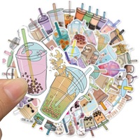 50 Stück Milchtee-Getränke Frische Niedliche Aufkleber für Mädchen Kinder Notizbuch Tagebuch Gepäck Laptop Vinyl Washi Sticker