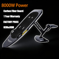 Planche de surf hydrofoil professionnelle OEM en fibre de carbone avec télécommande, aileron, batterie 48V, certifiée CE, garantie 1 an