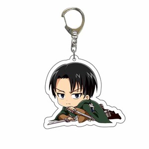 2000 estilos de alta calidad 5cm tamaño Japón Anime dibujos animados llaveros Attack on Titan acrílico de doble cara llavero anillo - Product Image 4