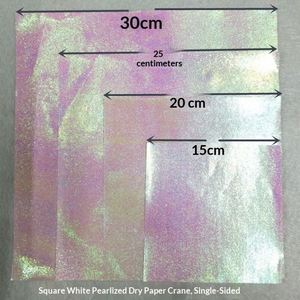 Papier Origami Carré Blanc Nacré Pailleté 30x30cm pour Grus en Papier et Loisirs Créatifs pour Enfants - Product Image 2