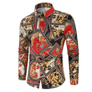 <span class=keywords><strong>Camicie</strong></span> da <span class=keywords><strong>uomo</strong></span> <span class=keywords><strong>a</strong></span> maniche lunghe con stampa floreale, stile hawaiano, casual e larghe, ideali per le vacanze - Product Image 1