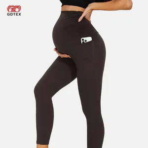 GDTEX Custom High Waist Tummy Control Pocket Comfort Pregnant Maternity Belly Leggings Pregnancy Skinny Pants Maternity Leggings