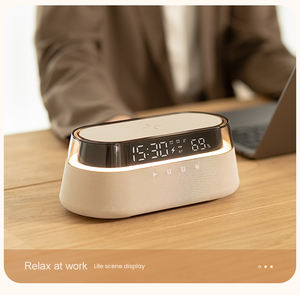<span class=keywords><strong>Multi</strong></span> Despertador Blue-tooth Speaker 15W Carregador Rápido, Despertador Digital com Carregamento Sem Fio para Presente - Product Image 5