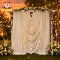 ANNIELU Rideaux de plafond personnalisés vert ivoire en spandex extensible 2 directions pour décoration de toile de fond de mariage, événement ou fête
