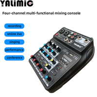 Offre Spéciale console de mixage portable à 4 canaux avec carte son intégrée peut ajuster les effets sonores indépendamment pour la diffusion en direct