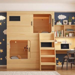 Cama Cápsula en Venta con Cerradura Inteligente, Litera de Madera para Hostales y Hoteles, Muebles Personalizables y Estables de Madera y Acero - Product Image 5