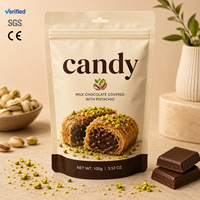 Sacs en plastique refermables mats personnalisés de qualité alimentaire pour bonbons, chocolat, noix, collations, lait
