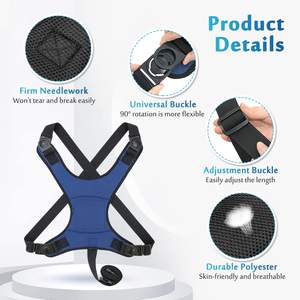 Cinturón de Seguridad para Silla de Ruedas OEM Azul, Correas de Sujeción Antideslizantes de Poliéster, Arnés de 41x47x37cm para Pacientes Mayores - Product Image 3