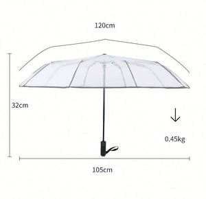 Parapluie Transparent Portable à Ouverture et Fermeture Automatiques, Pliable, Grand Modèle, Idéal pour Mariages, Femmes, Hommes, Voyages et Jours de Pluie - Product Image 4