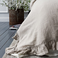 Housse de couette à volants 100% en tissu de lin, 1 pièce, Support de literie personnalisé, ensemble de housse de couette 3 pièces, ensemble de draps 4 pièces