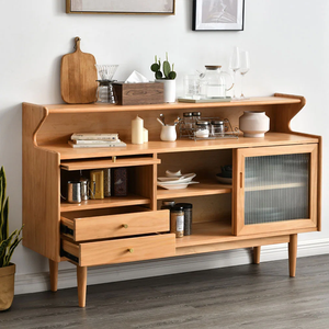 Buffets en bois massif <span class=keywords><strong>Buffet</strong></span> moderne en bois avec <span class=keywords><strong>porte</strong></span> <span class=keywords><strong>coulissante</strong></span> et tiroir Armoire de rangement en bois de pin <span class=keywords><strong>Buffet</strong></span> pour salle à manger - Product Image 2