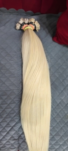 Extensions de cheveux humains indiens à pointes épaisses, pointes plates, cheveux raides Remy, double épaisseur, pré-collées, prêtes à la décoloration, double trame, fabriquées à la machine - Product Image 3