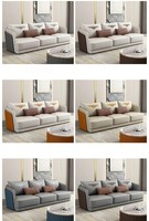 Juego de Sofás Modernos al por Mayor, Muebles de Lujo, Sofás Nórdicos de Cuero Vacuno de Primera Calidad para Sala de Estar, Sofá de Cuero en Forma de L de Estilo Italiano Moderno