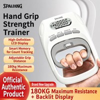 Alat Latih Kekuatan Genggaman Tangan Premium SPALDING 180Kg Dinamometer LCD Digital Jarak Genggaman Dapat Disesuaikan Penguat Kekuatan Lengan Bawah