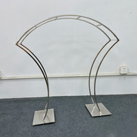 Arche florale incurvée en fer plaqué or, support de table de mariage, cadre métallique pour décoration de toile de fond d'événements et de fêtes