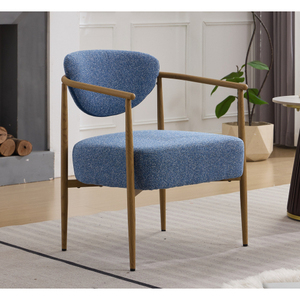 Chaise de salle à manger convertible avec revêtement en tissu bleu pour la maison, le bureau et l'appartement, tissu tissé avec dossier en mousse - Product Image 1