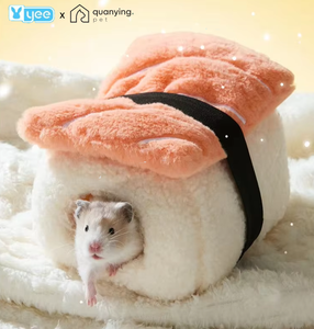 Nido de Algodón para Hámster en Forma de Sushi, Cueva Suave <span class=keywords><strong>y</strong></span> Linda para Ratones Enanos, Gerbillas <span class=keywords><strong>y</strong></span> Mascotas Pequeñas - Product Image 1