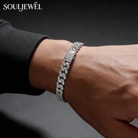 Bracelet en moissanite S925 Faith Light unisexe pour homme et femme, mode américaine, chaîne cubaine hip-hop au quotidien