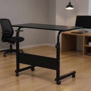 Table de bureau noire en aggloméré 15 mm avec pieds en acier, design moderne amovible pour mobilier commercial - Product Image 2