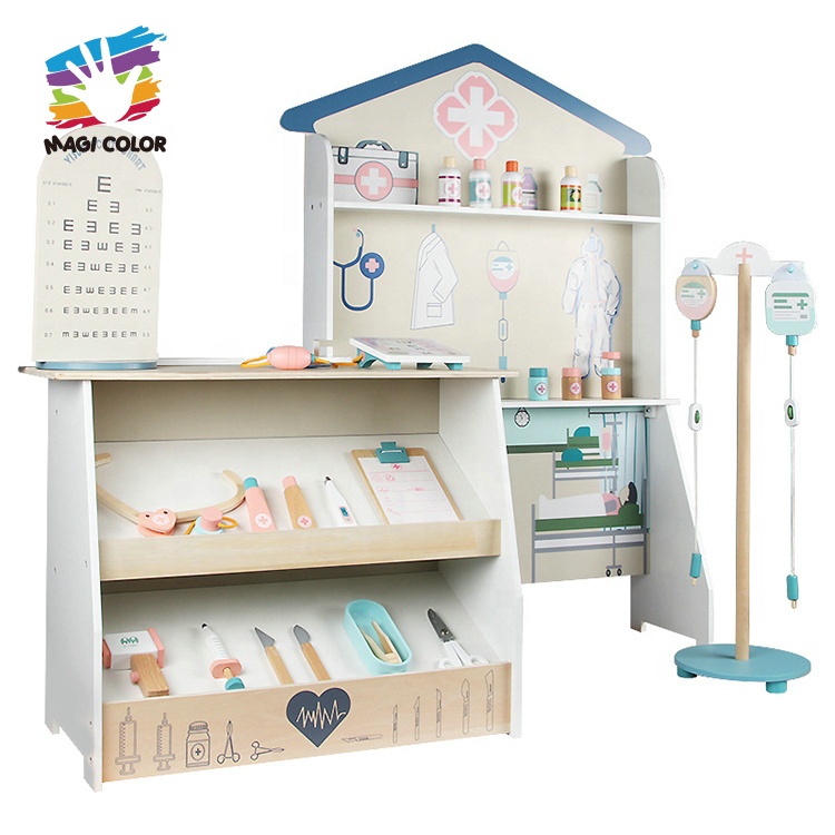 Новый дизайн, большой комплект для ролевых врачей, Детские деревянные игрушки для ролевых игр, набор медицинских игрушек для детей W10D361