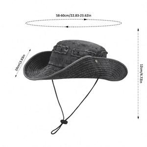 High Quality Vintage Style Custom Fisherman Gorras Wide Brim 100% Cotton Washed <b>Reversible</b> <b>Bucket</b> <b>Hat</b> Climbing Distressed Cap - Product Image 5