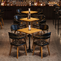 Ensemble de mobilier de restaurant commercial Ron Group : table carrée moderne, canapé et banquette en cuir pour café