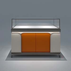 Vitrine de présentation de bijoux rectangulaire en cuivre 2026 avec éclairage LED, étagères à niveaux et support de vente au détail à dos solide - Product Image 2