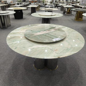 Vienna rừng đá cẩm thạch đá xoay thời trang bàn ăn sang trọng vàng thép không gỉ cơ sở Chất lượng cao Nhà bảng - Product Image 5