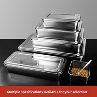 Boîte de rangement multi-compartiments intégrée en acier inoxydable pour ingrédients de cuisine et poudre de glace, design à grille DX-046