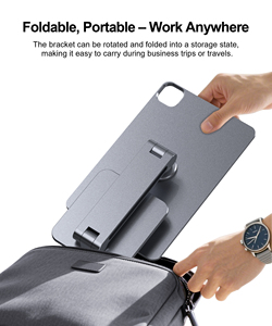 Supporto per Tablet Rotante a 360 Gradi con Ricarica Wireless, Pannello in Alluminio Magnetico Pieghevole Regolabile Compatibile con <span class=keywords><strong>iPad</strong></span> <span class=keywords><strong>12.9</strong></span>, Certificato ROHS REACH - Product Image 3