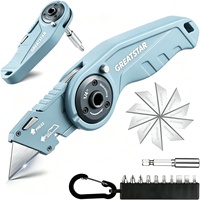 Couteau utilitaire pliant professionnel OEM en acier inoxydable, tournevis à cliquet, manche en aluminium, couteau de poche extérieur de haute qualité