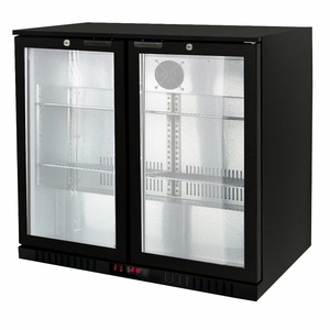 NE-200C-8 Back Bar Cooler Commercial Refrigerator double Insulated Glass Door display <b>black</b> back bar cooler - Product Image 6
