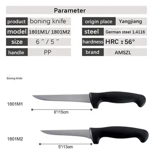 AMSZL pisau Fillet, pisau dapur Stainless Steel Jerman 6 inci dengan pegangan PP