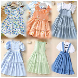 Vestidos de verano para niños al por mayor de fábrica Diseños de moda de colores mezclados de alta calidad para niños y niñas - Product Image 4