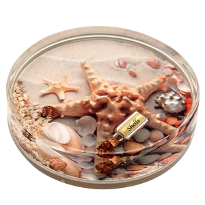 Posavasos Redondo Clásico de Acrílico Transparente Ecológico de 100 mm de Diámetro y 23 mm de Altura con Diseño Marino - Regalo Único para Decoración del Hogar - Product Image 1