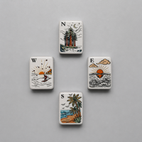 Mahjong américain de luxe, 160 tuiles en acrylique translucide, thème plage, jeu de société portable et étanche