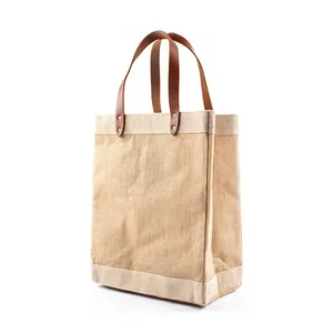 Hot selling custom fashion ladies solid handbag shopping beach jute bag