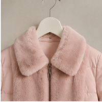 Manteau court en cuir de mouton pour femme, hiver, col en fourrure de lapin, patchwork, pour un usage quotidien