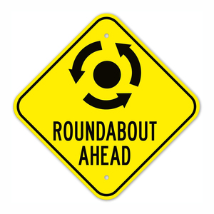 Signalisation de rondelade à droite avec flèches de direction horaire en aluminium inoxydable résistant à la décoloration - Product Image 5