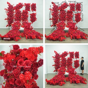 Panel Decorativo Enrollable de Rosas Artificiales de Seda para Fondo de Pared, Decoración de Arcos para Bodas - Product Image 2