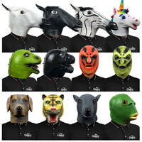 Vente en gros de divers styles de masques amusants en latex en forme de tête d'animal, masques réalistes pour costumes d'Halloween, pour fêtes, jeux de rôle, personnalisables