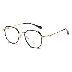 Montures de lunettes uniques en métal rétro Tr90, anti-lumière bleue, pour femmes, design irrégulier à monture complète S1 0672 - Product Image 1