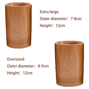Ventouses en bambou naturel et respectueux <span class=keywords><strong>de</strong></span> l'environnement 2 pièces (2 tailles) multi-spécifications en option pour dissiper le <span class=keywords><strong>vent</strong></span> et le froid - Product Image 4