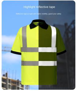 Solapa reflectante alta visibilidad sostenible lavable poliéster CE certificado Unisex secado rápido transpirable trabajo camiseta construcción - Product Image 4