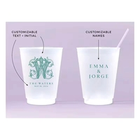 Gobelets personnalisés givrés et étanches pour réceptions de mariage, commande en gros, imprimés sur mesure, réutilisables, en plastique, romantiques