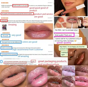 사용자 정의 브랜드 수화 개인 라벨 립글로스 공급 업체 자신의 립글로스 사용자 정의 립글로스 튜브 반짝이 립글로스