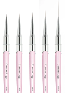 5-20mm Pink Nail Art Liner <b>Brush</b> Acrylic Gel Painting Detail <b>Brush</b> for Salon Manicure Design - Product Image 2