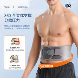 Cinturón de Soporte Lumbar para Hombre con Placa de Acero, 4 Piezas Ajustables, Transpirable y Cálido, para Fitness, Yoga y Levantamiento de Pesas - Product Image 2