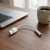 Adaptateur USB-C vers prise jack 3,5 mm, conducteur nickelé, câble en PVC durable de 15 cm, prise en charge du microphone, adaptateur pour haut-parleur/casque
